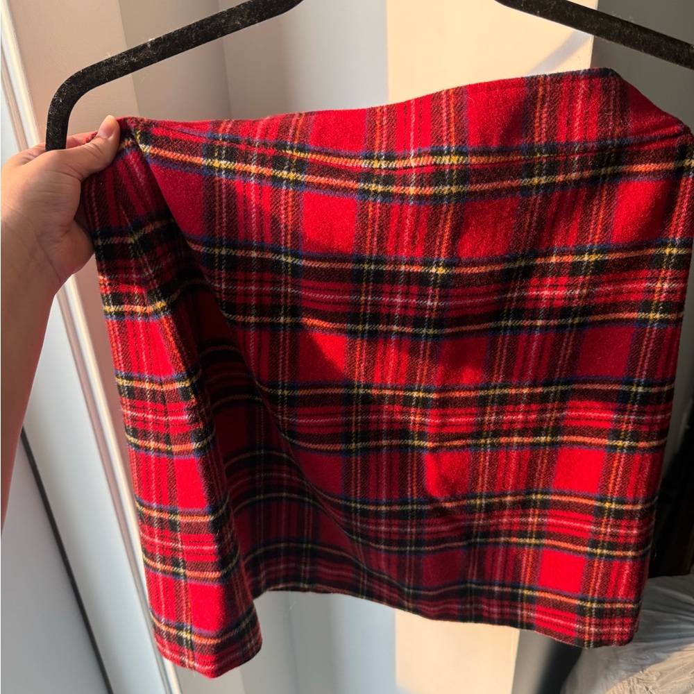 J. Crew Red and Black Mini Pencil Skirt